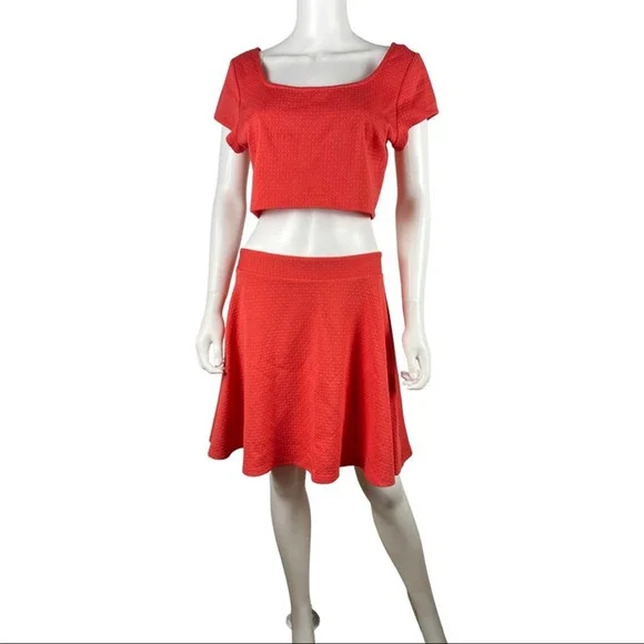 NWT Trixxi Junior Two Piece Coral Mini Dress 13 - Picture 2 of 13